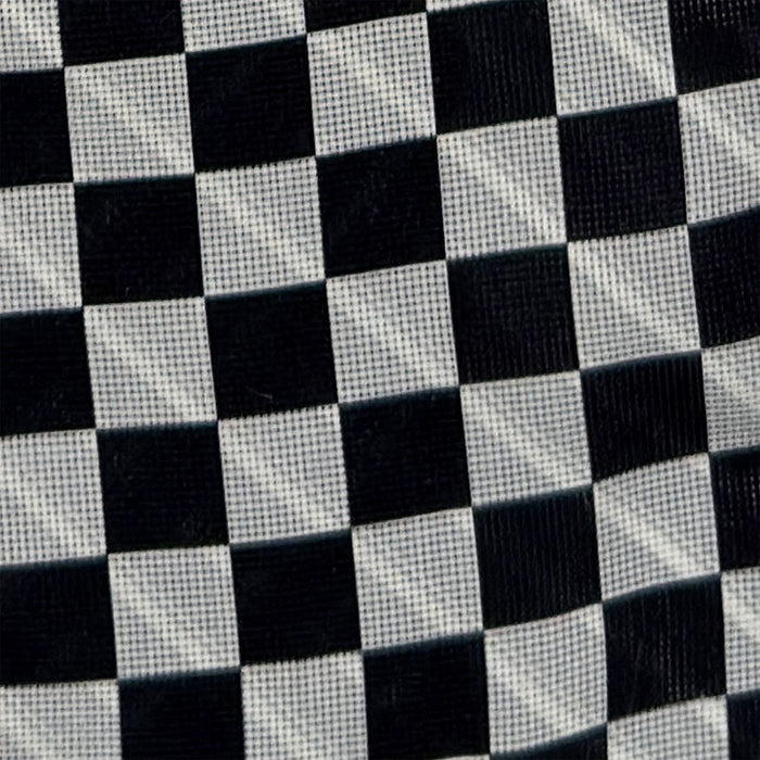SILK SCARF DOUBLESIDE CHEQUERED RED WITH NVY/WHT Image 3
