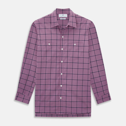 Antique Pink Grid Check Piccadilly Shirt