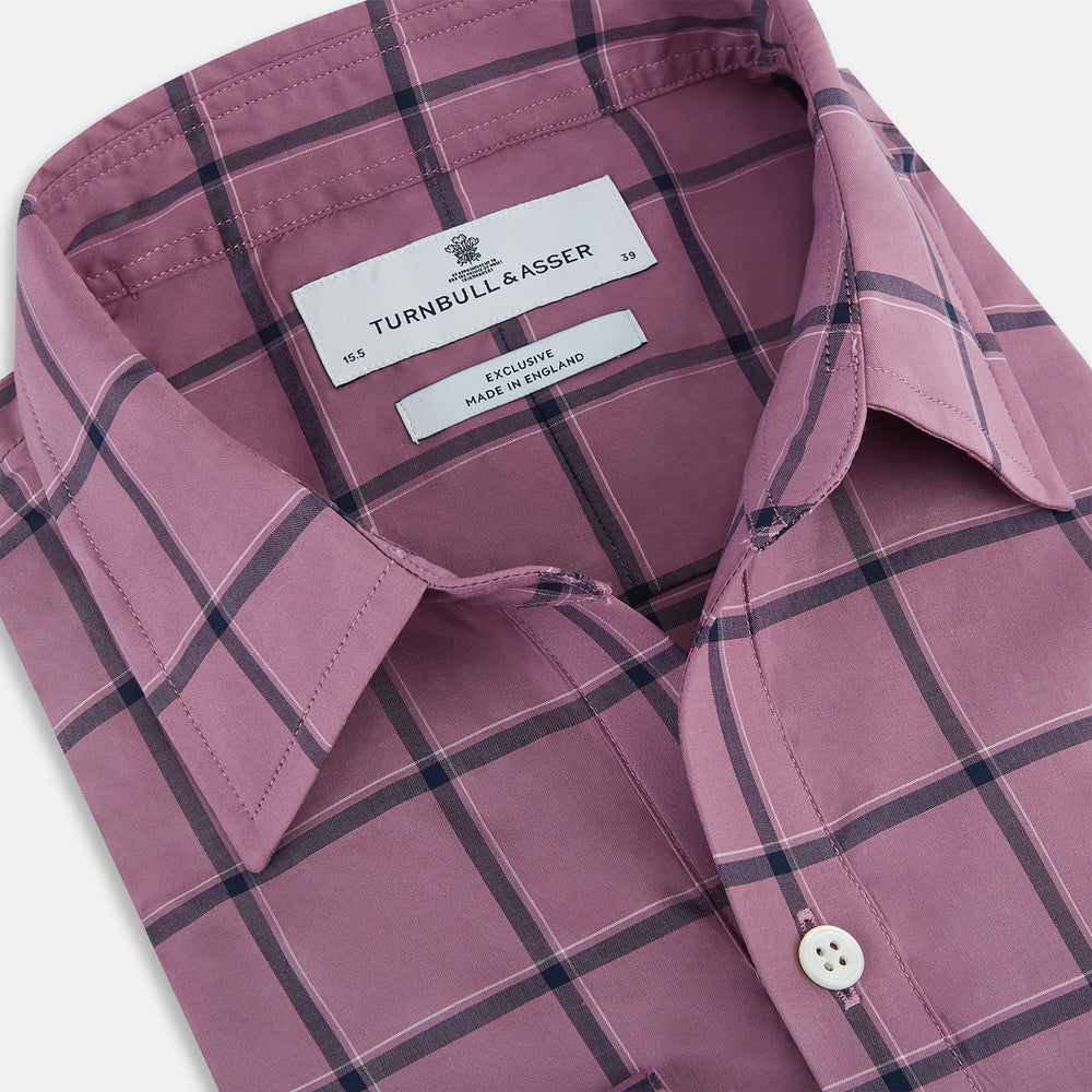 Online Exclusive · Antique Pink Grid Check Piccadilly Shirt 19.0