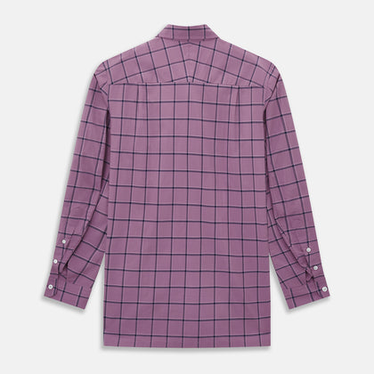 Antique Pink Grid Check Piccadilly Shirt Image 2
