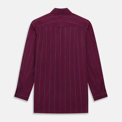 Wine Track Stripe Piccadilly Shirt Image 2
