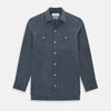 View 1 of product Navy and White Pin Check Piccadilly Shirt 18.5
