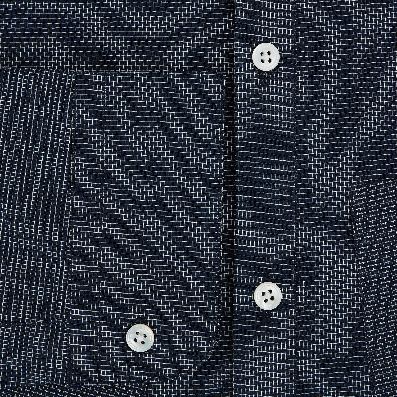 View 4 of product Navy and White Pin Check Piccadilly Shirt 18.5
