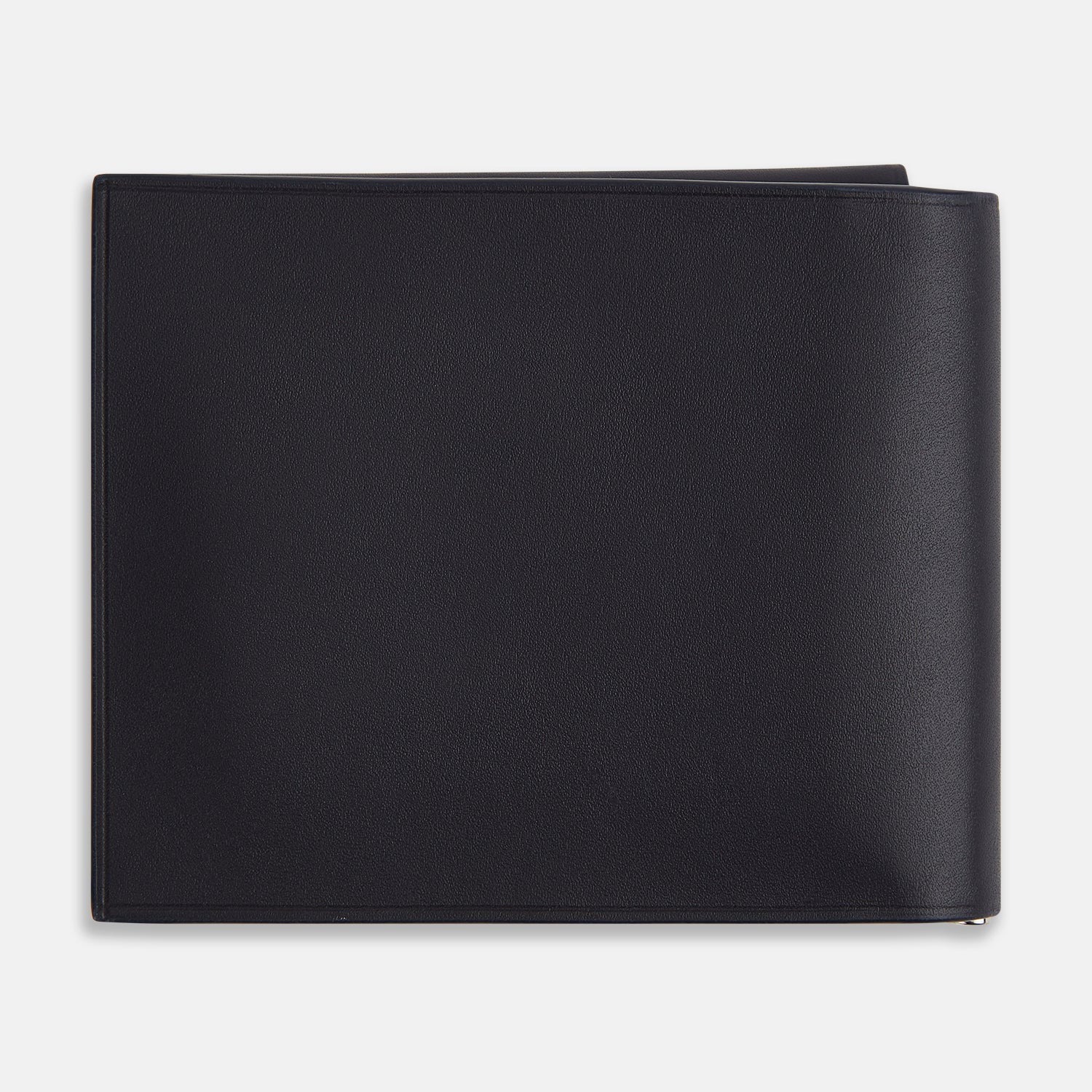 View 5 of product Navy Leather Trifold Card Holder with Metal Money Clip OS