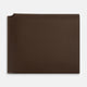 Dark Chocolate  Leather Trifold Card Holder with Metal Money Clip OS