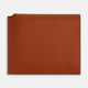 Cognac Leather Trifold Card Holder with Metal Money Clip OS