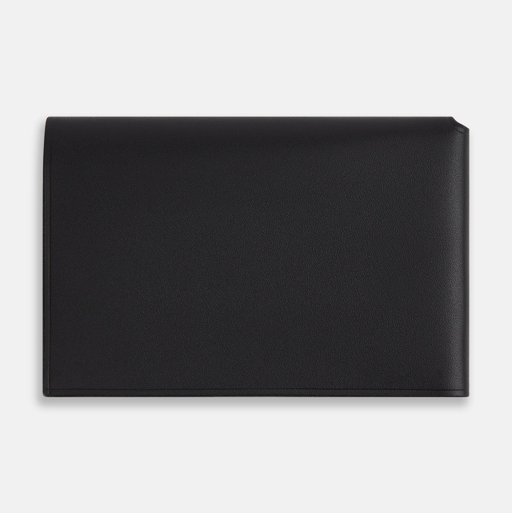 Navy Leather Trifold Wallet OS