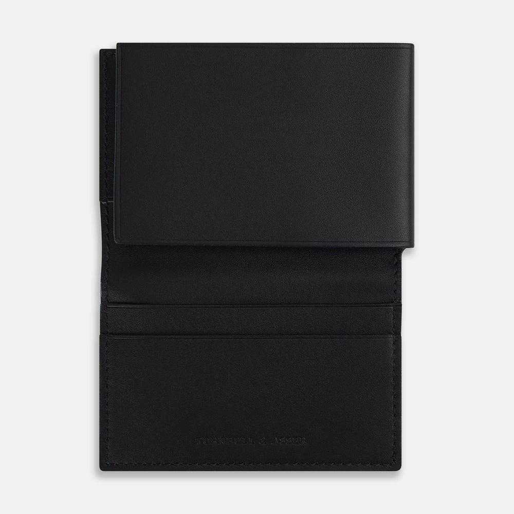 Navy Leather Trifold Wallet OS