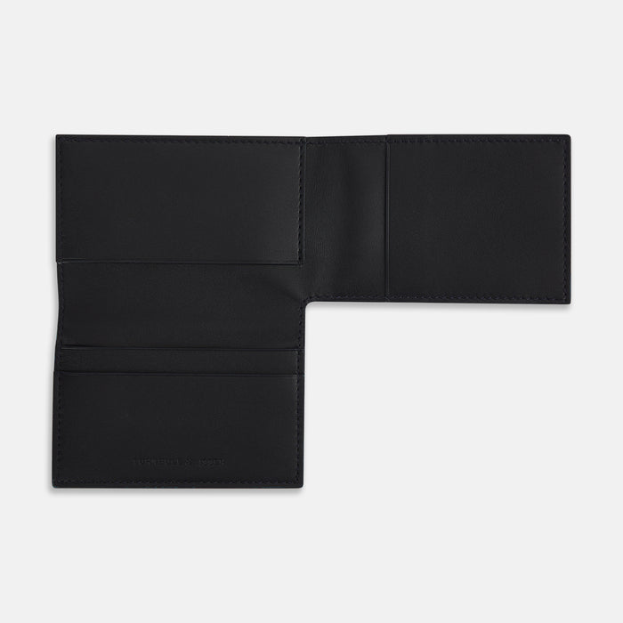 Navy Leather Trifold Wallet Image 2