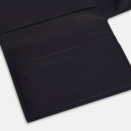 Navy Leather Trifold Wallet Image 3