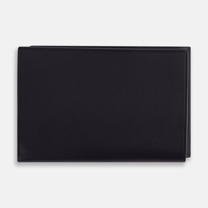 Navy Leather Trifold Wallet Image 4