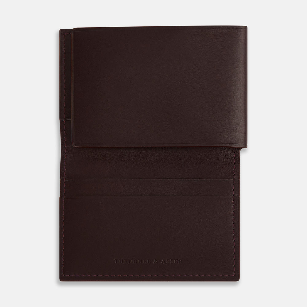 Burgundy Leather Trifold Wallet OS