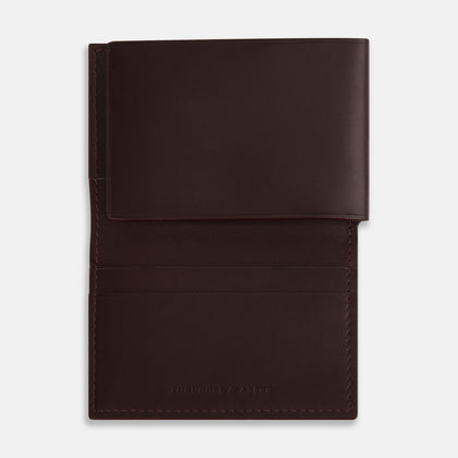 Burgundy Leather Trifold Wallet Image 1