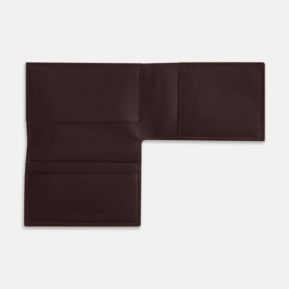 Burgundy Leather Trifold Wallet OS