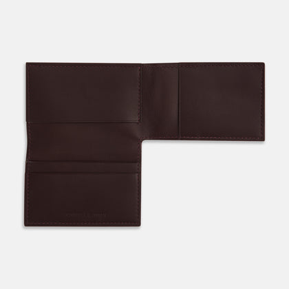 Burgundy Leather Trifold Wallet Image 2