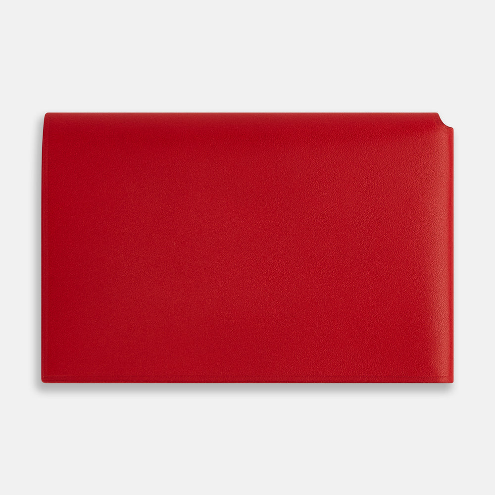 Red Leather Trifold Wallet OS