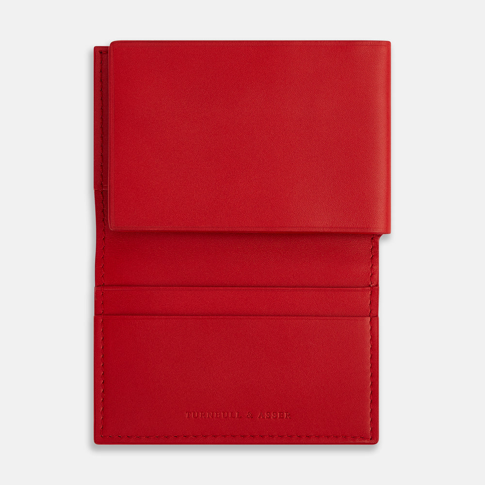 Red Leather Trifold Wallet OS