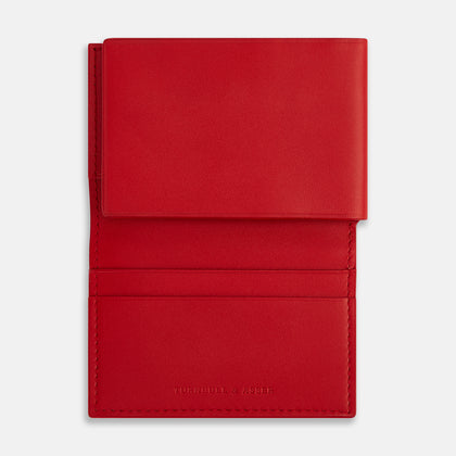 Red Leather Trifold Wallet Image 1
