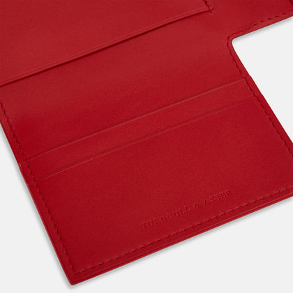 Red Leather Trifold Wallet Image 3