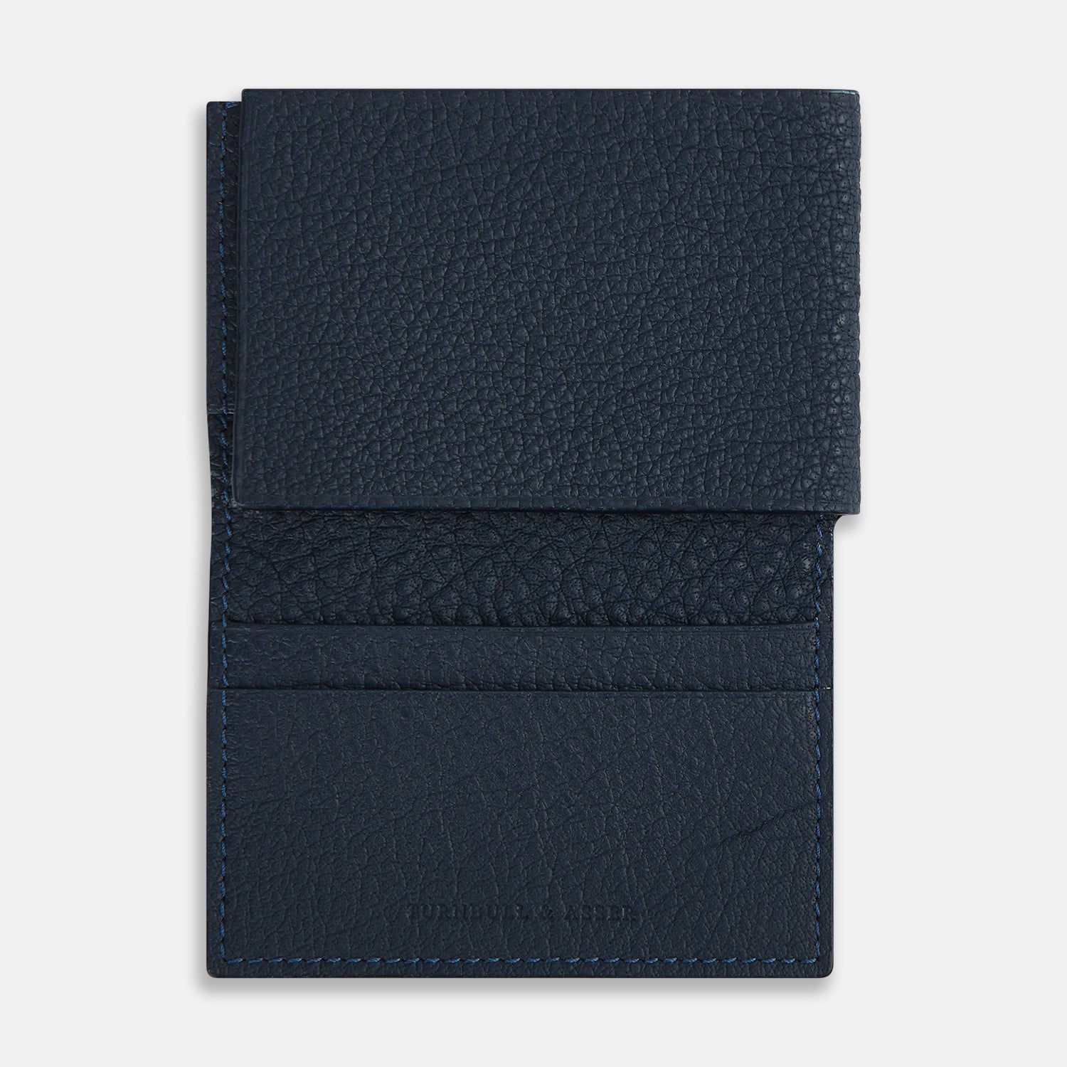 View 2 of product Navy Full-Grain Leather Trifold Wallet OS