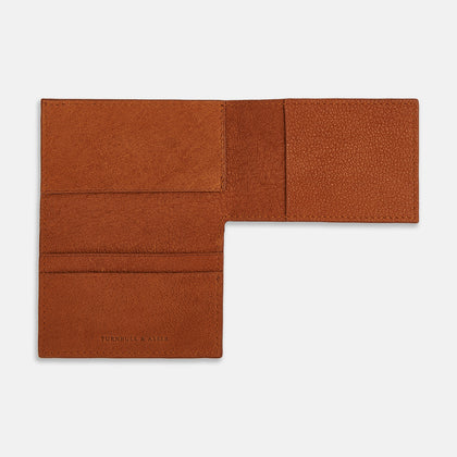 Cognac Full-Grain Leather Trifold Wallet Image 2