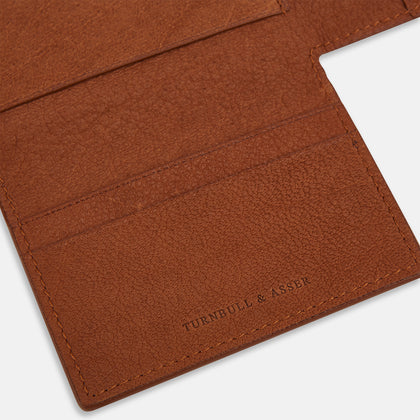 Cognac Full-Grain Leather Trifold Wallet Image 3
