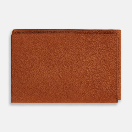 Cognac Full-Grain Leather Trifold Wallet Image 4