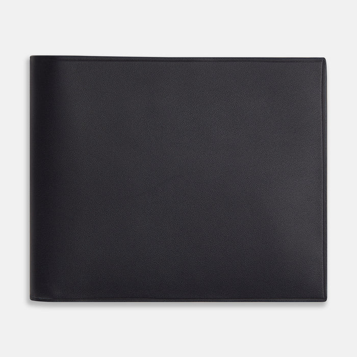 Navy Leather Bi-Fold Wallet