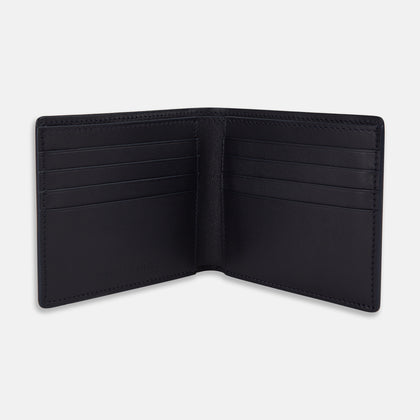 Navy Leather Bi-Fold Wallet Image 1
