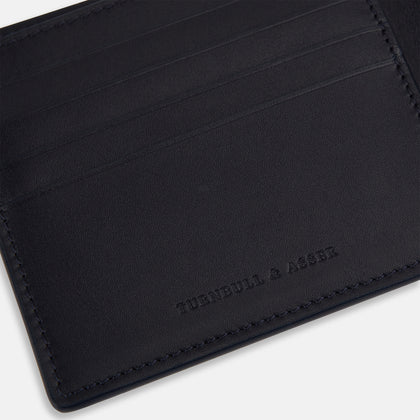 Navy Leather Bi-Fold Wallet Image 2