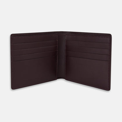 Burgundy Leather Bi-Fold Wallet Image 1