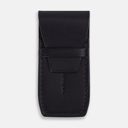 Navy Leather Collar-Stay Holder
