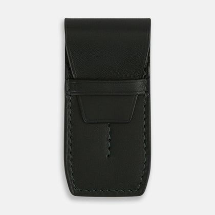 Forest Green Leather Collar-Stay Holder