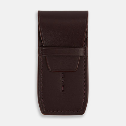 Burgundy Leather Collar-Stay Holder