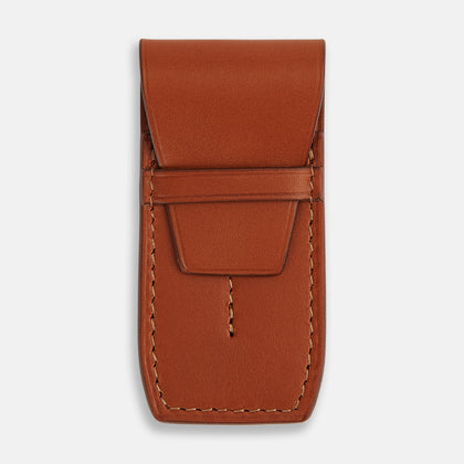 Cognac Leather Collar-Stay Holder