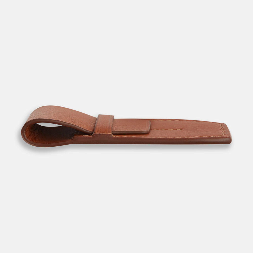 Cognac Leather Collar-Stay Holder OS