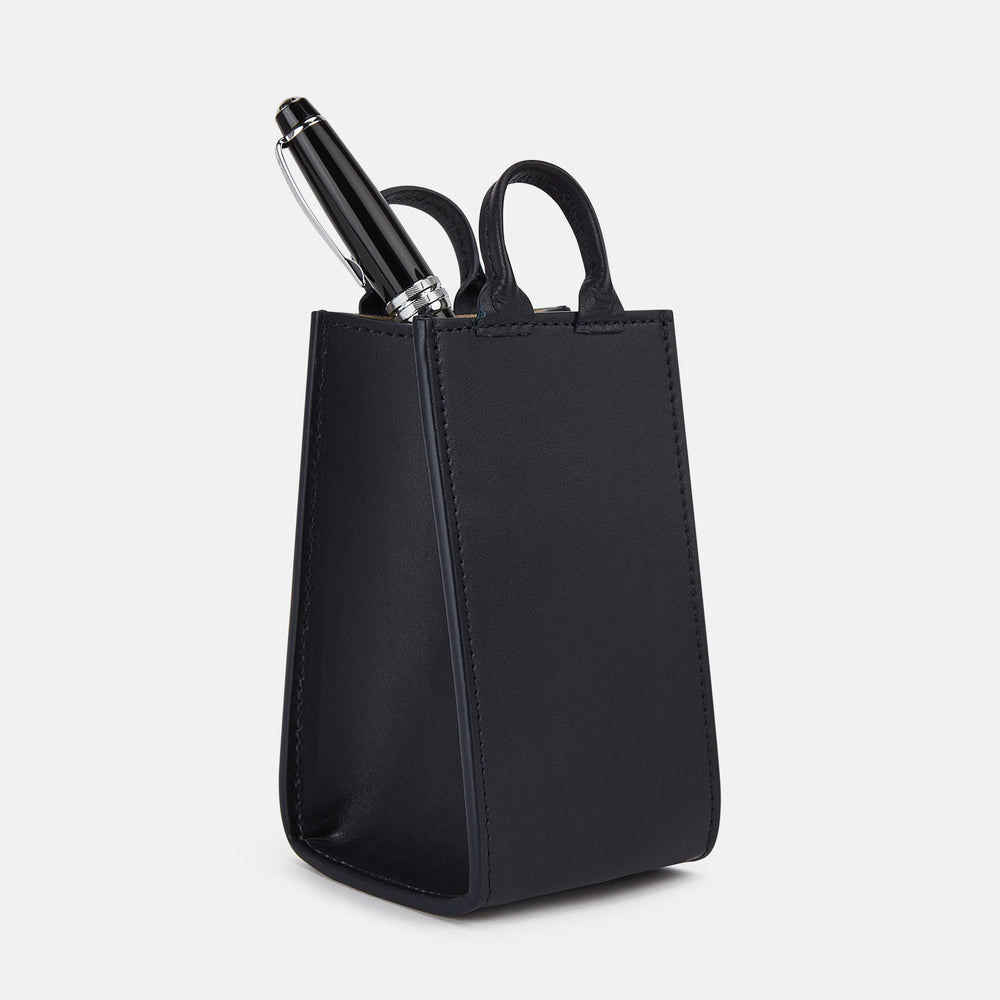Navy Leather Pen holder OS