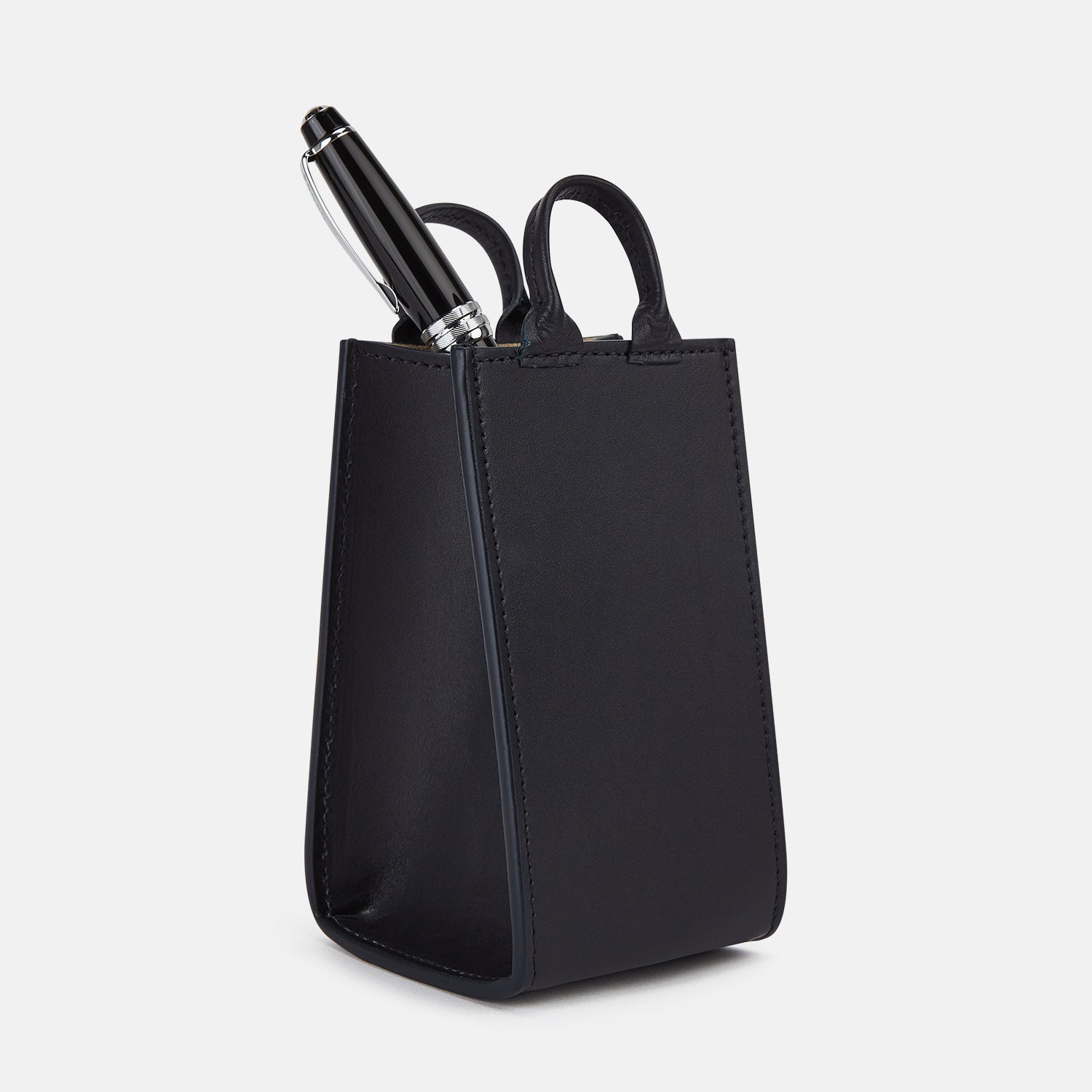 View 4 of product Navy Leather Pen holder OS