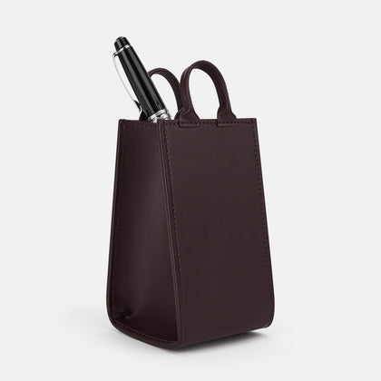 Burgundy Leather Pen holder Image 3