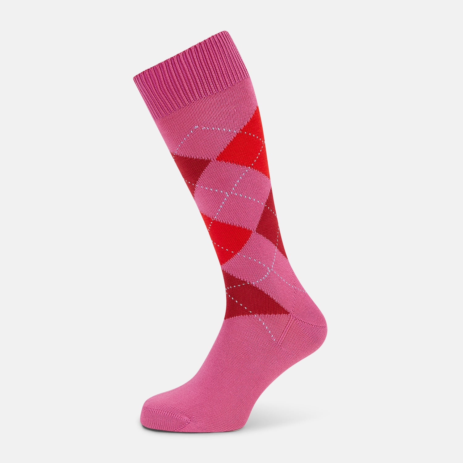 View 1 of product Antique Pink Check Mid-Length Socks 13