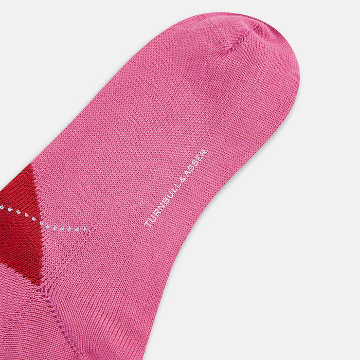 Antique Pink Check Mid-Length Socks Image 2