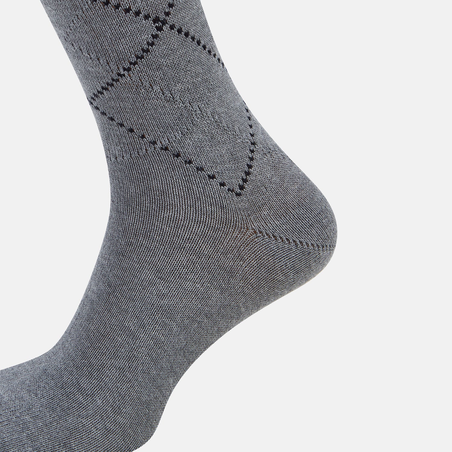 View 4 of product SOCKS LONG COTTON DIAMOND ON LIGHT GREY MELANGE 10+
