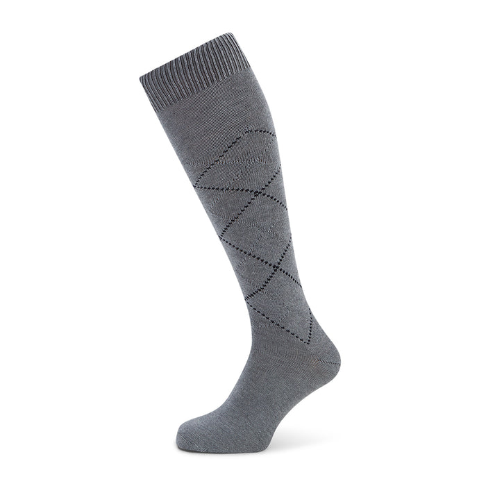 Light Grey Melange Diamond Long Socks Image 4