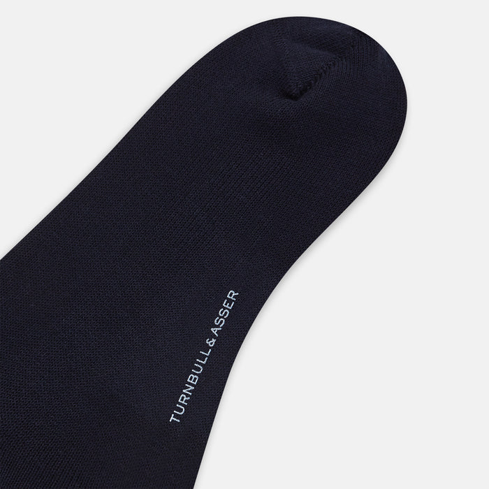 Navy Diamond Mid-Length Socks Image 2