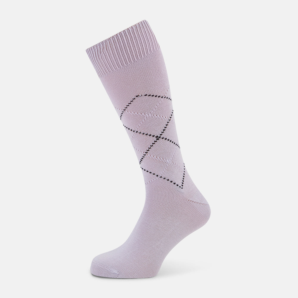 SOCKS SHORT COTTON DIAMOND ON LIGHT PINK 11+