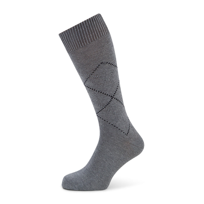 Light Grey Melange Diamond Mid-Length Socks Image 4