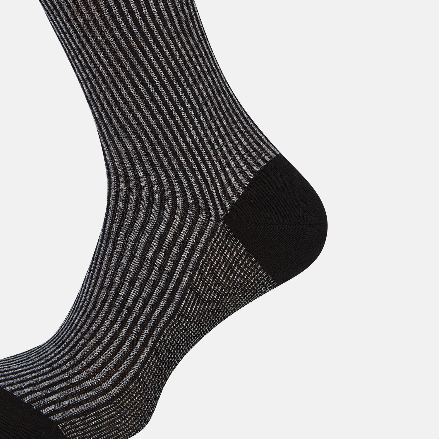 View 3 of product SOCKS LONG COTTON CHARCOAL STRIPE 10+