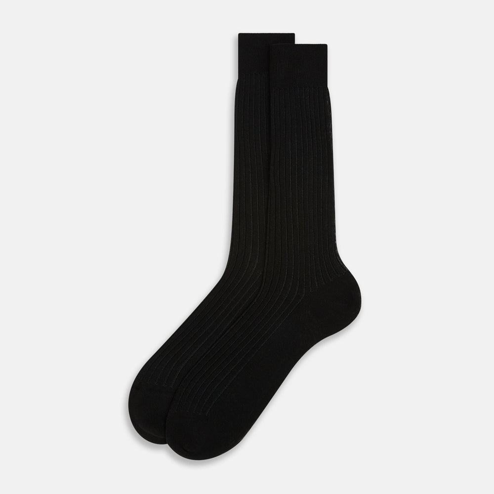 Black Striped Mid-Length Socks