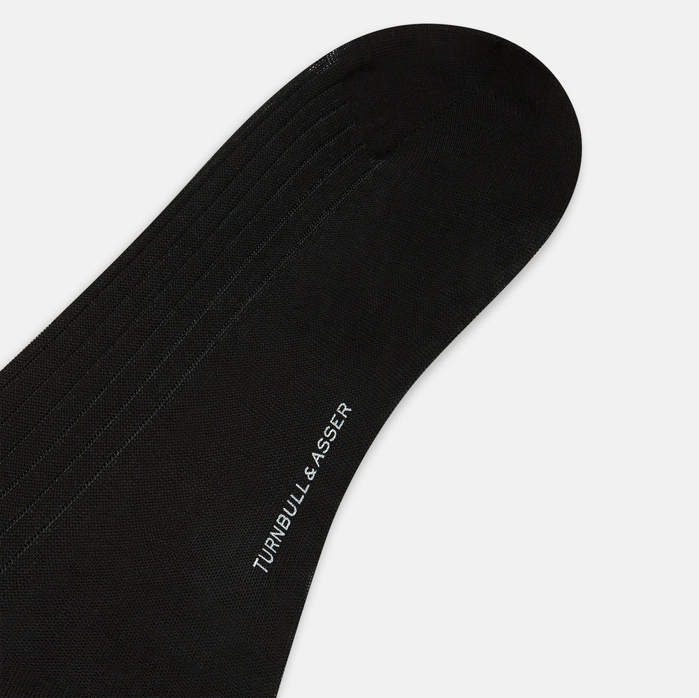 Black Striped Mid-Length Socks