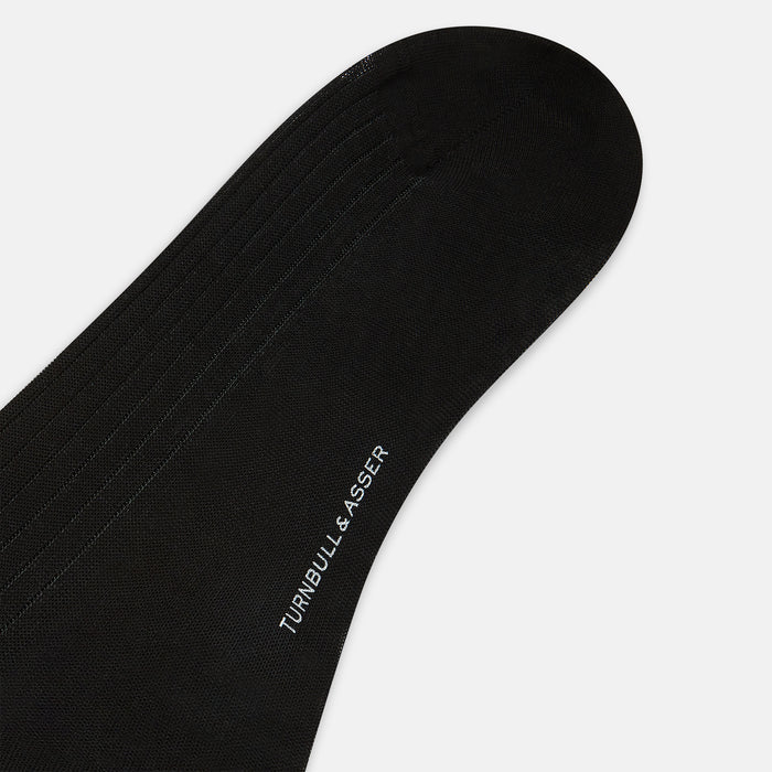 Black Striped Mid-Length Socks Image 3